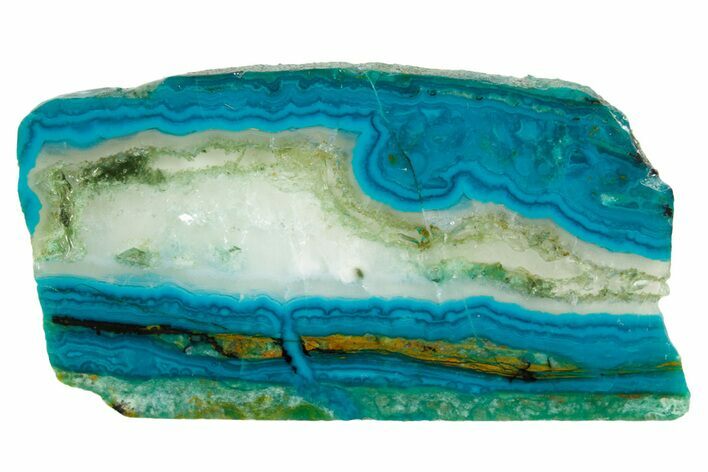 Polished Banded Chrysocolla Slice - Bagdad Mine, Arizona #378921